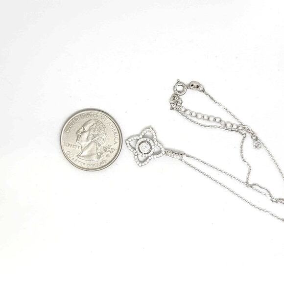 Bella Luce, Alhambra Round Diamond Simulant 925 Sterling Silver Pendant 18" - Picture 4 of 4